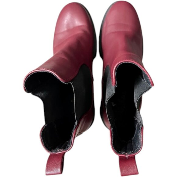Lulus Waylen Lugged Platform Vegan Ankle Boots - Oxblood - 9 - Picture 6 of 12